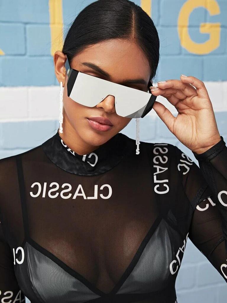 Flat Top Classic Square Sunglasses Woman Brand Designer Shield Punk Mirror One Piece Eyewear Coating Shades UV400