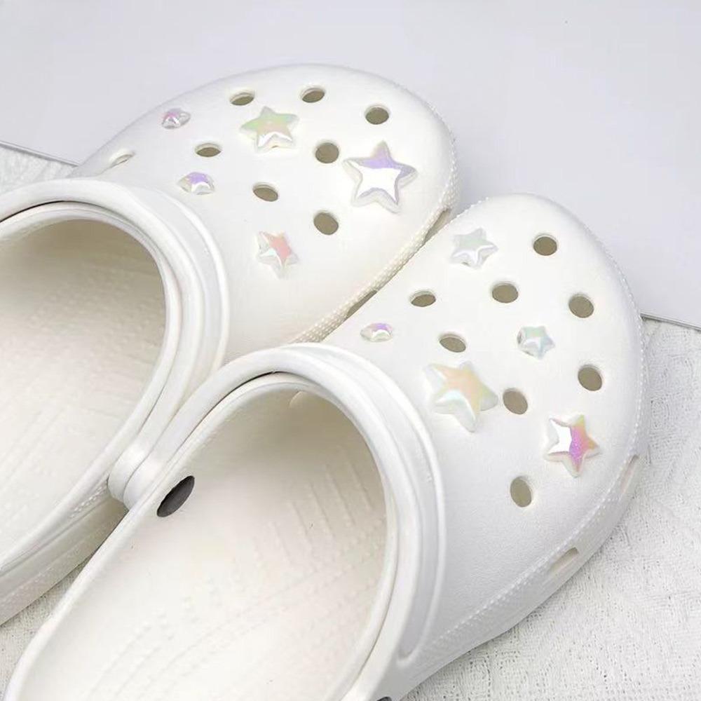 10PCS Shoe Charms Set ABS Fashion Colorful Pentagram Shoe Decorations Buckle for Sandals Clogs DIY Accessories Party Gift