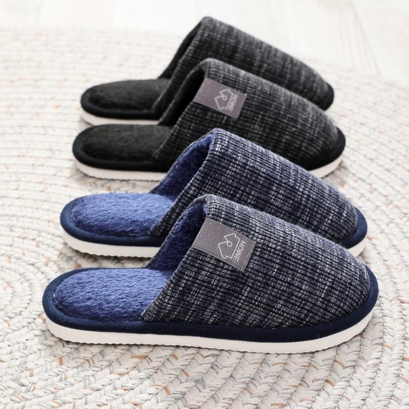 2025 new men's home slippers EVA sole solid color men's cotton slippers manufacturer wholesale