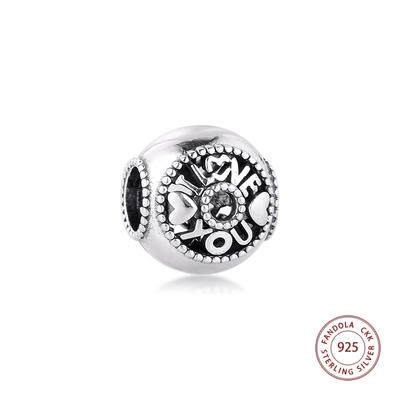 Fits Europe Bracelet Charms 925 Sterling Silver Talk About Love Beads Women DIY Jewelry Making Gift