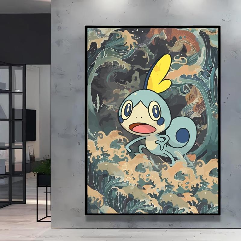 Canvas Wall Art Oil Painting Pokemon Vintage Poster Gifts Room Home Comics Pictures Aesthetic Poster Decoration Paintings 21X30CMNo Framed
