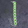 Natürlicher Tsavorit Edelstein Handgefertigtes 925 Sterlingsilber Armband 7-8" i3A07