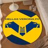 1PC Hellas-Verona Crest Round Rug for Livingroom,Bedroom, Palyroom, Chair Rug, Area rug, Circle Carpet, Large Size Fan Christmas gift