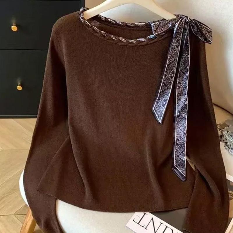 Sweater for Women Autumn Winter Thickened Pullover Warm Stretchy Long Sleeve Kinnted Round-veck Jumper Tops