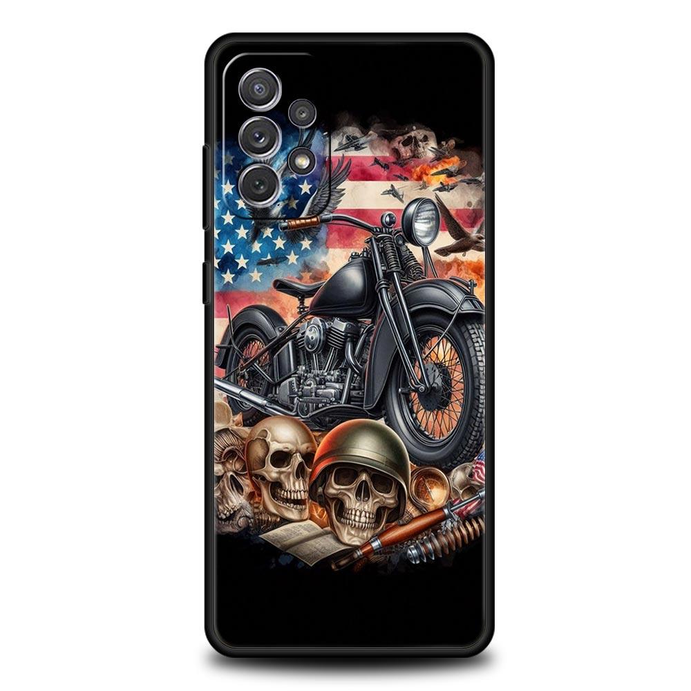 Colors Vintage Motorcycle Painted Phone Case for Samsung Galaxy A55 A35 A15 A14 A13 A25 A54 A51 A71 A72 A73 A32 A52 A41 Soft TPU