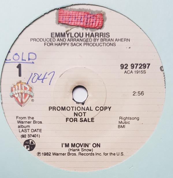 

7inch Record EMMYLOU HARRIS - Maybe Tonight / I m Movin On 9297297PROMO Warner Bros. Re 1983 Canada Pop Used