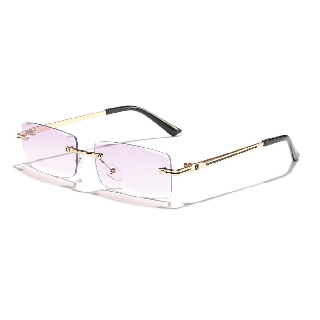 Cross-border New Retro Metal Rimless Rectangular Anti-blue Light Glasses for Men and Women Business Myopia Frame Glasses