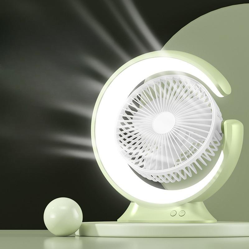 Ventilateur Portable 2026 New USB Rechargeable Fan Desktop Outdoor Fan with Night Light