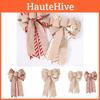 Luxurious Red And Khaki Striped Double Layer Bow Christmas Tree Decoration Accessory