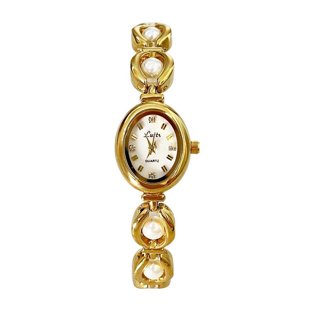 LSVTR Vintage Light Luxury Imitation Pearl Women's Bracelet Watch