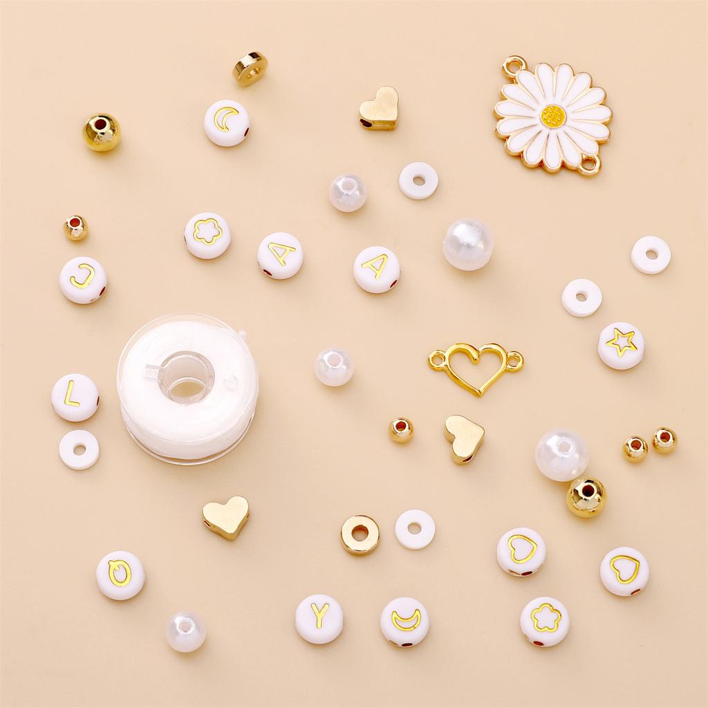 24 Grid Pearl Soft Pottery Letter Bead Accessories Set Box Handmade Diy Bracelet Necklace Creative Beads