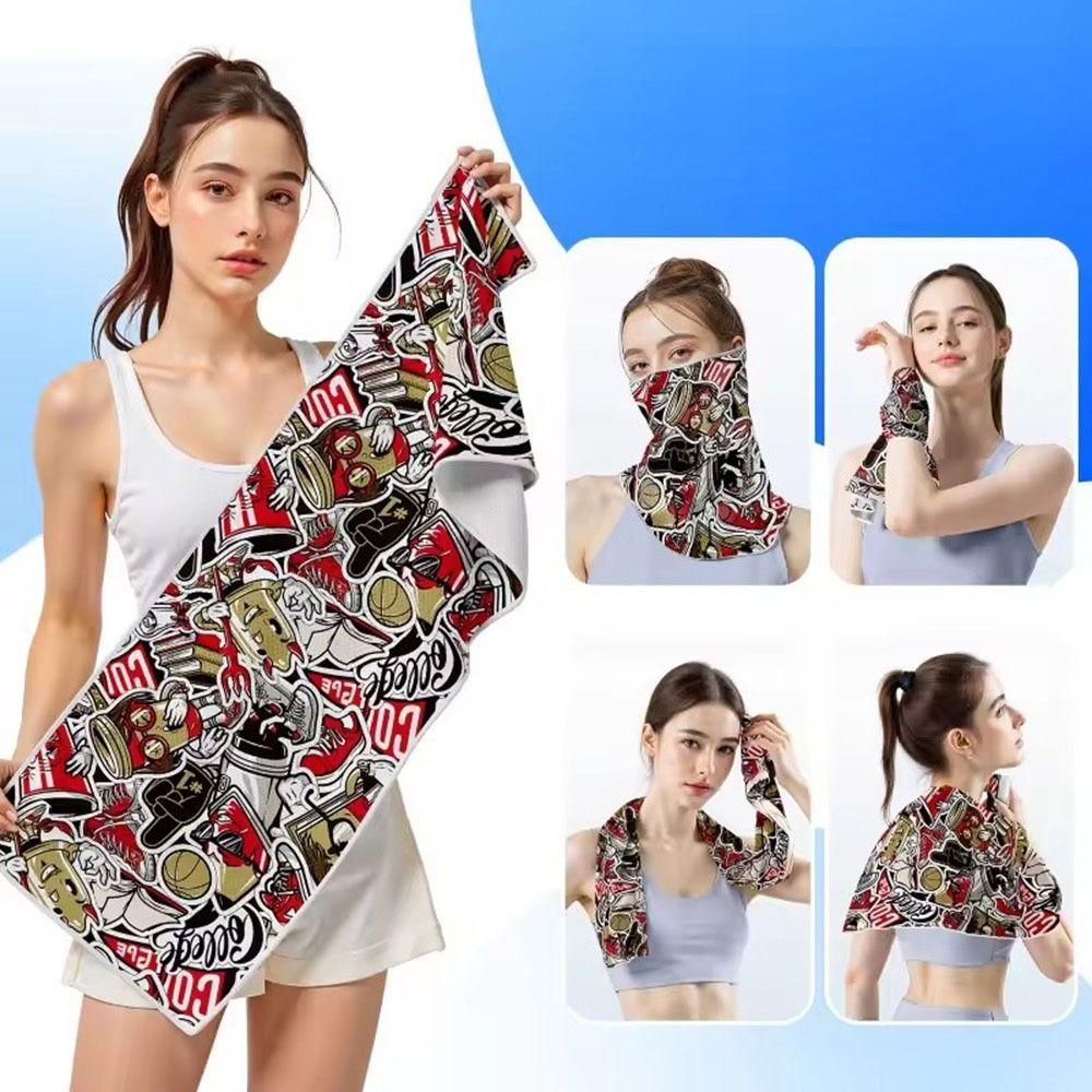 Super Absorbent Neck Face Cooling Towels with Embriodery Running Badminton Ice Cold Towel Summer