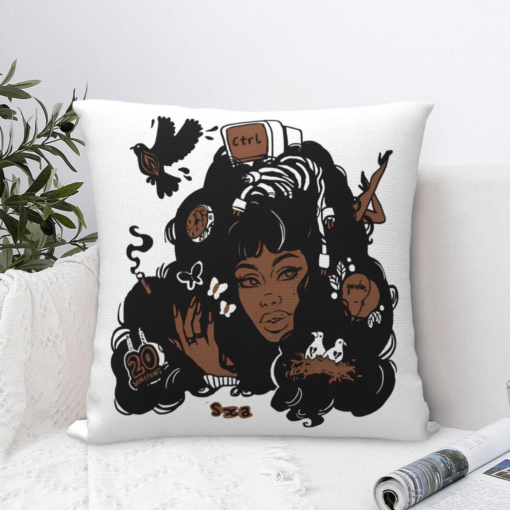 Sza Ctrl Alternate Album Throw Pillow Cover Cushions For Sofa Hip Hop Rapper Funny Pillowcover Home Decor