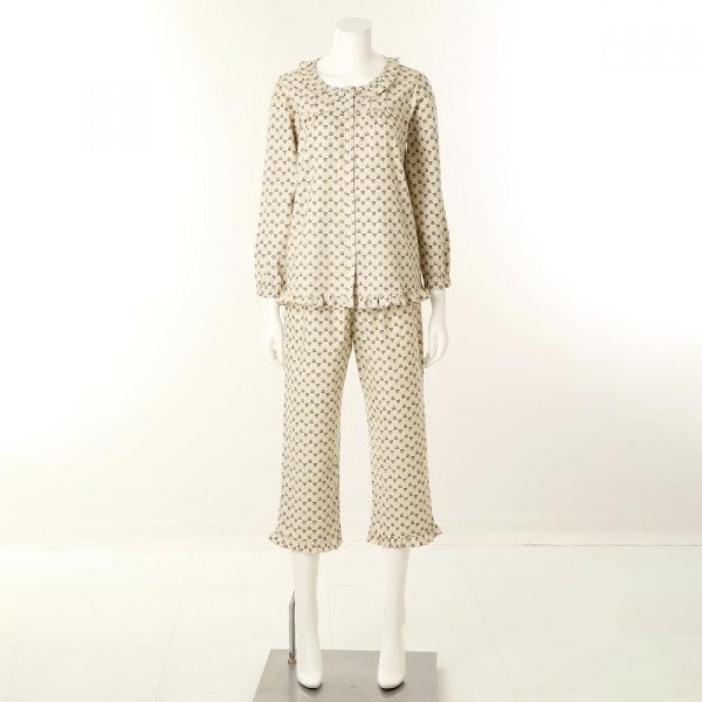 Wacoal Cotton Fleece Flower Pattern Pajama Wpa5487w creamy/85
