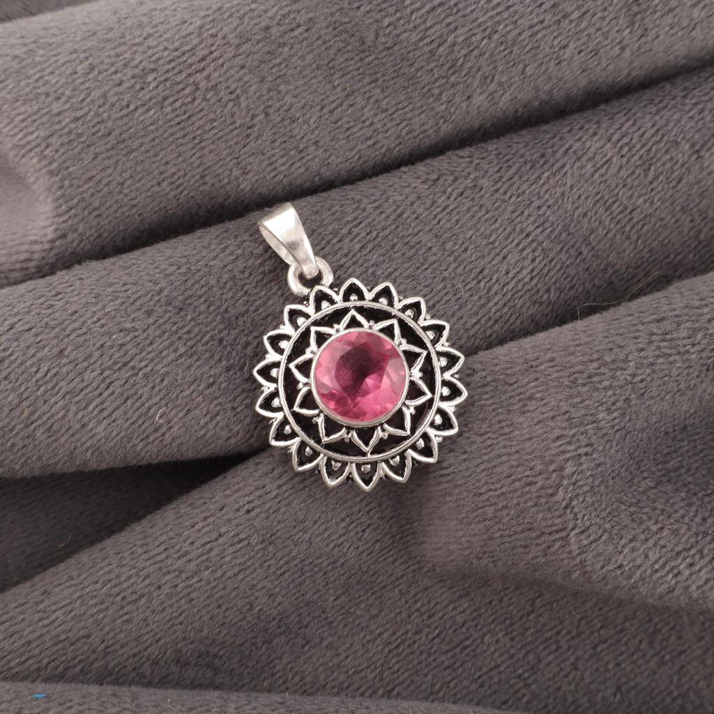 Pink Tourmaline Gemstone Jewelry, 925 Sterling Silver Pendant, Handmade Gorgeous Jewelry, Designer Pendant Gift For Women