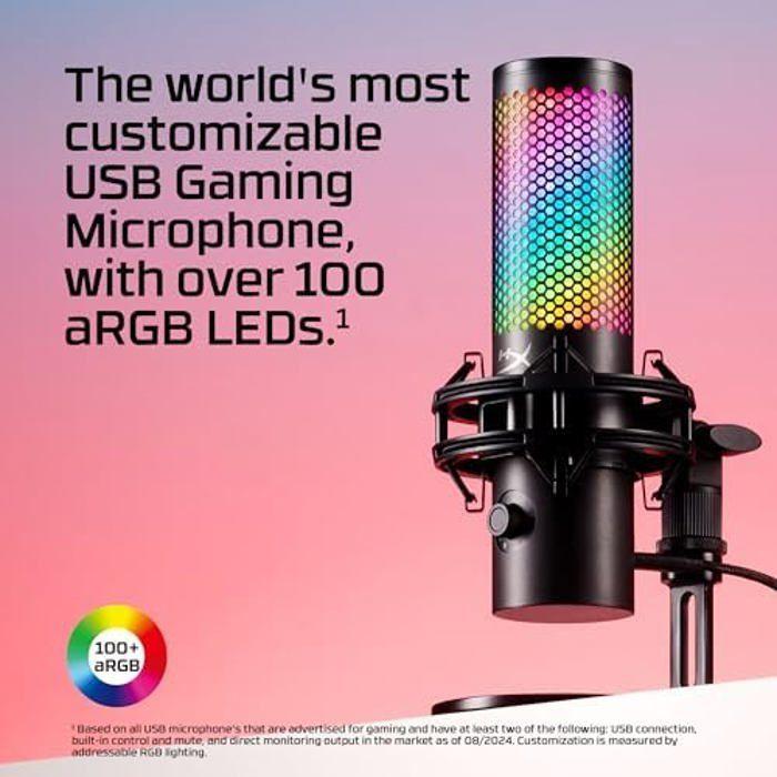 Microphone USB - HYPERX - QuadCast 2 S - Éclairage RVB - Tap-to-Mute - Streaming/Podcasting