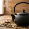 Cast Iron Kettle Black 1.5L Tea And Herb Infuser Enamel