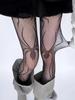 Women Sexy Spider-patterned Fishing Net Stockings Japanese Style Sheer Tights JK Gothic Halloween Hollow Out Fishnet Pantyhose