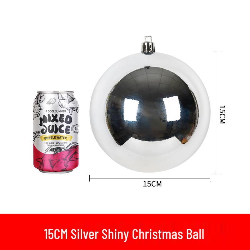 Festive Silver Glitter Hanging Ball - Shiny Round Decoration 6-30CM for Christmas