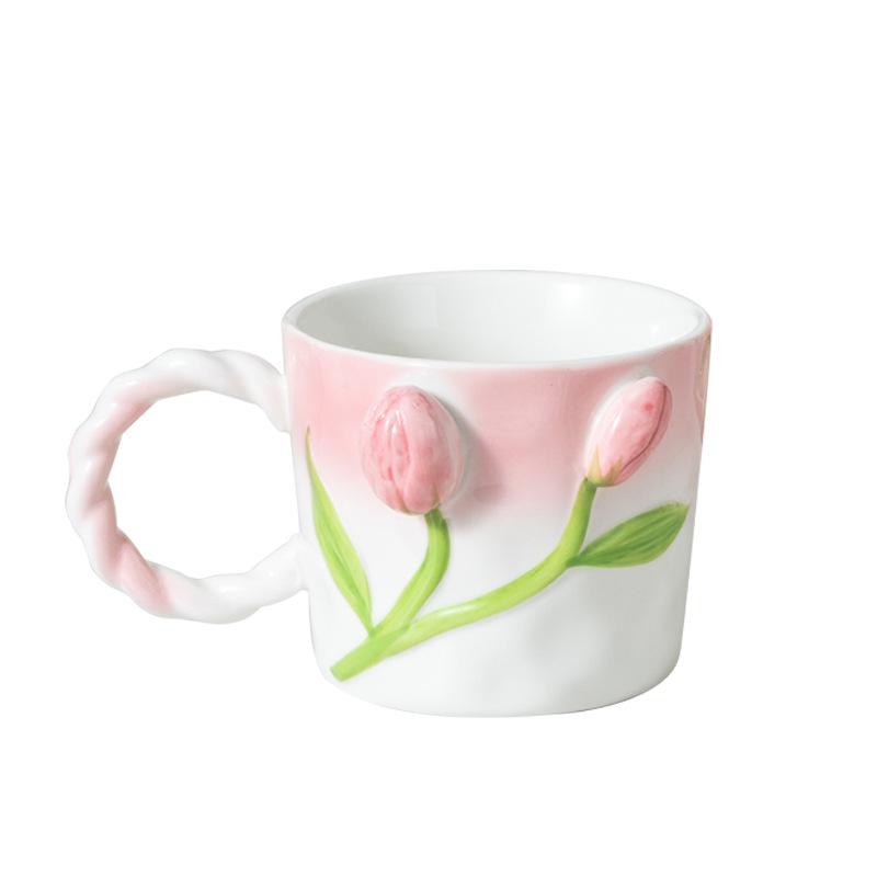 Tulip Cup Ceramic Creative Home Breakfast Mug Couple Coffee Water Cup Women's New 2026 Good Looks