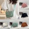 Neue Cord gestreifte Crossbody-Tasche Einfaches Design Einfarbige Umhängetaschen Verstellbarer Riemen Quadratische Damentasche für Freizeitkleidung