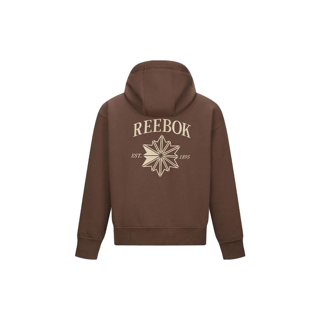 Reebok Comfortable Versatile Fashion Hooded Pullover Long Sleeve Sweatshirt Women Sweatshirt Brown 24FRM302WGBR