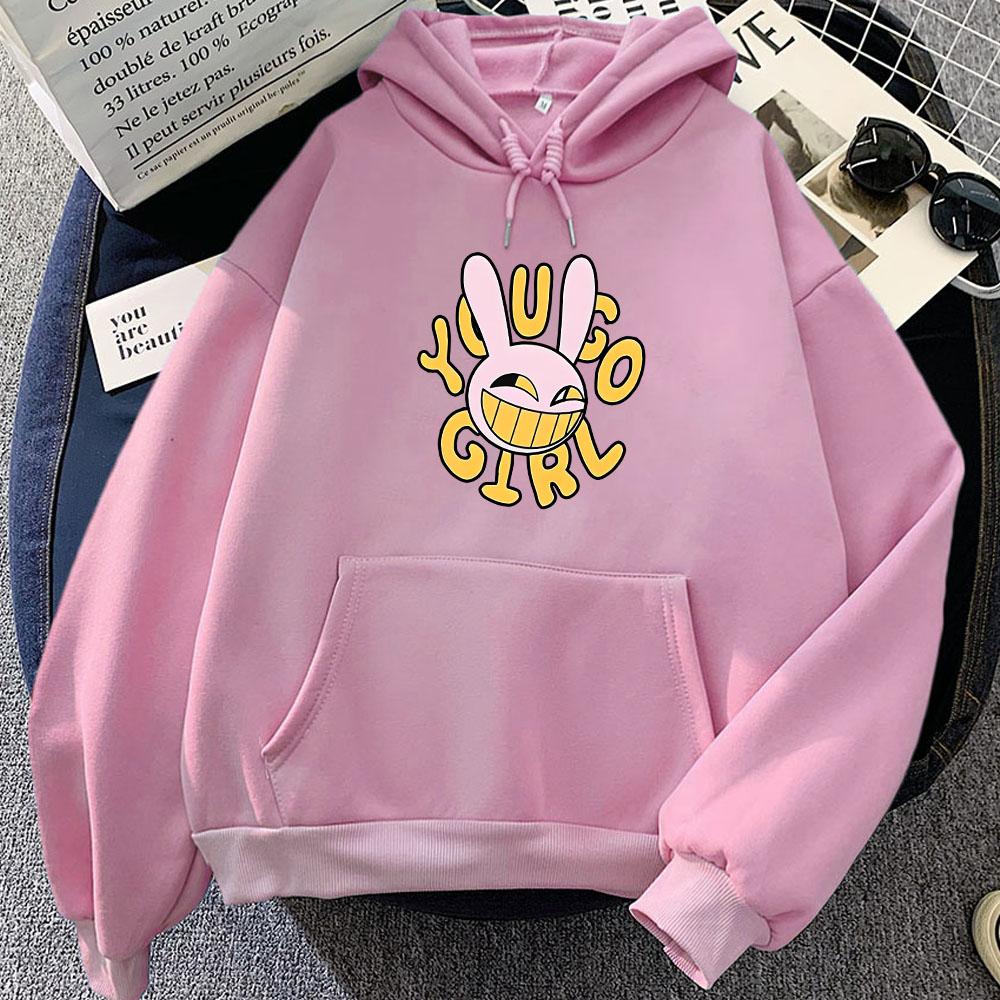 The Amazing Circus Rabbit Hoodies Long Sleeve Cartoon Graphic Sweatshirts Winter Fleece Casual Kawaii Printing Hooded
