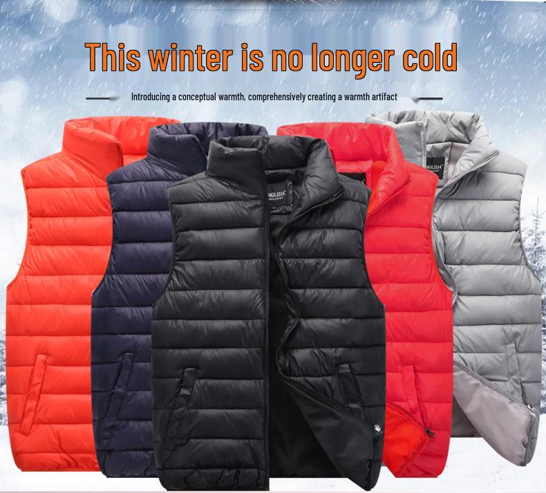 Unisex Slim Fit Hooded Down Cotton Vest - Autumn/Winter Style, Plus Size, Korean Design, Sleeveless Jacket for Men and Women