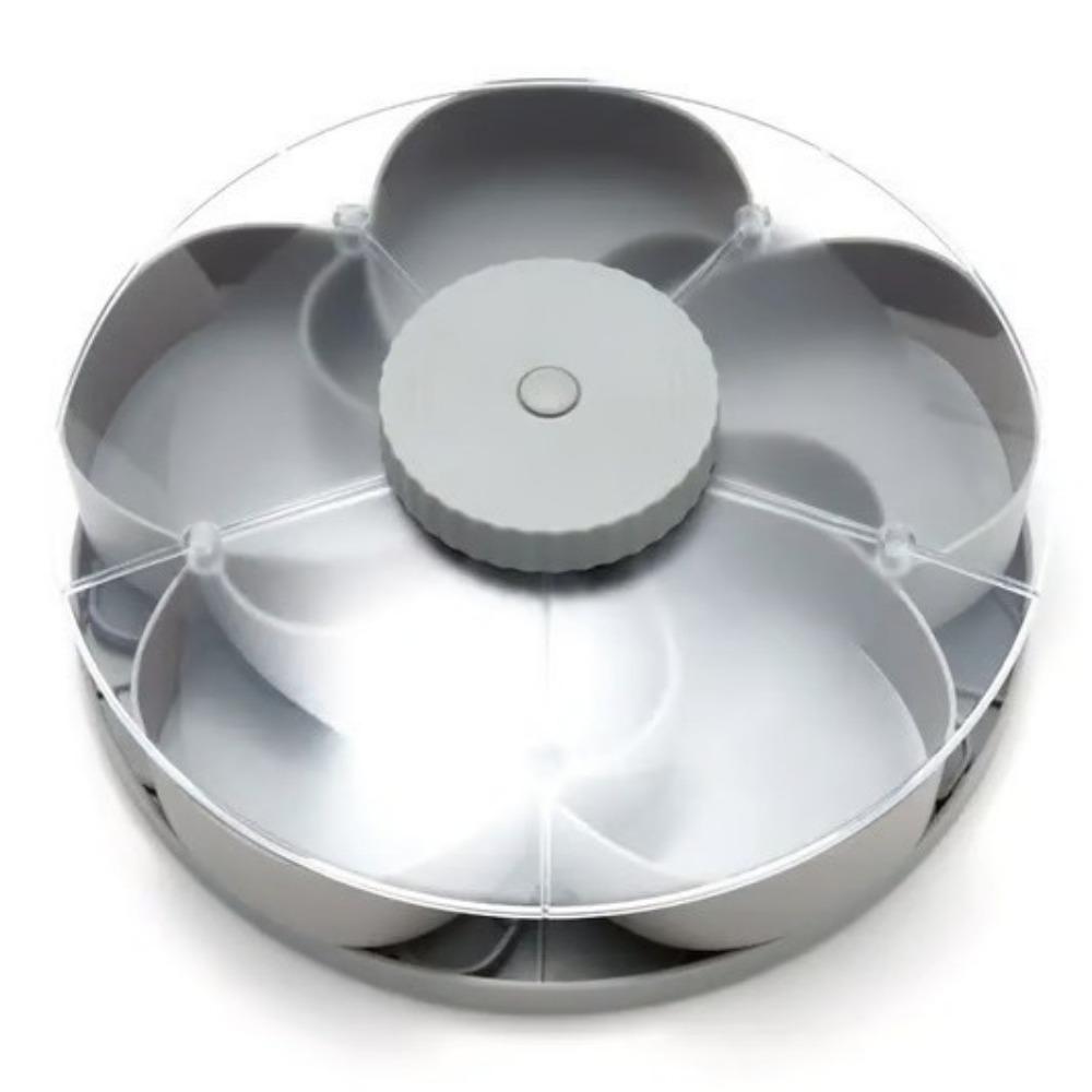 with Lid Divided Serving Tray Rotating Design Spinning Compartment Platter  for Snacks