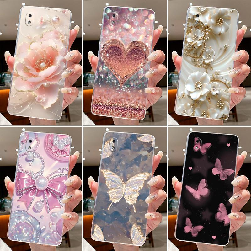 Phone Case For Huawei Y5 2019 / Honor 8S / Play 8 / Play 8A Butterfly Bow Protective Casing Transparent Soft Silicone TPU Cover