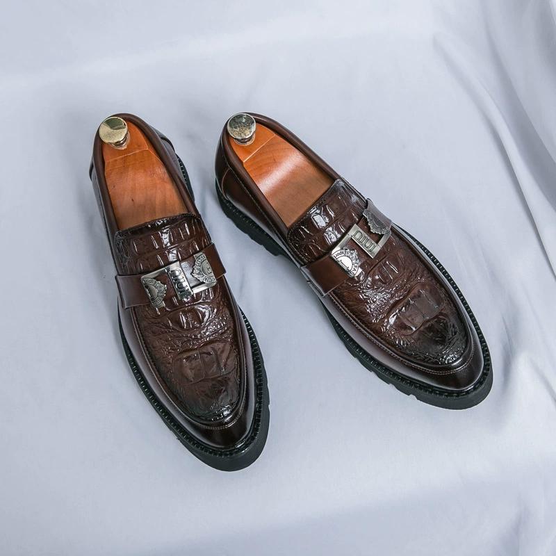 Men's Lazy Shoes with Thick Soles, One Foot On Business Casual Leather Shoes, Going To Work, Dating, Getting Married