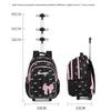 Zaino scolastico con ruote per bambine Set zaino trolley Con borsa per il pranzo Astuccio Valigie da viaggio Zaino trolley Zaino per studenti Borsa per libri