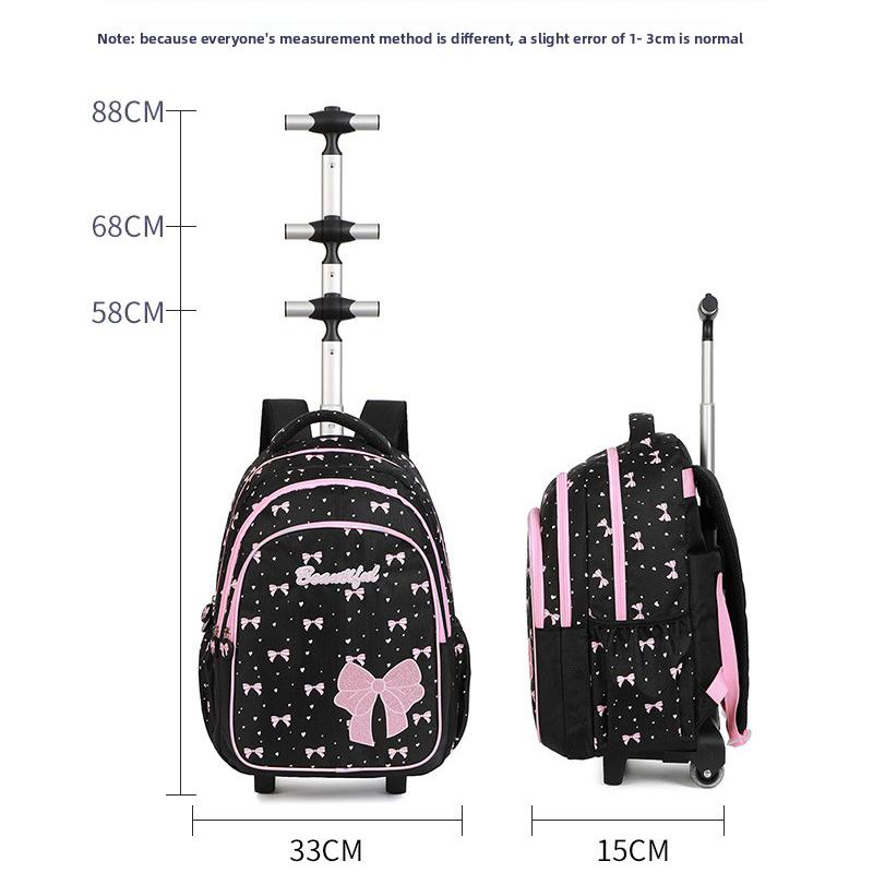 Zaino scolastico con ruote per bambine Set zaino trolley Con borsa per il pranzo Astuccio Valigie da viaggio Zaino trolley Zaino per studenti Borsa per libri