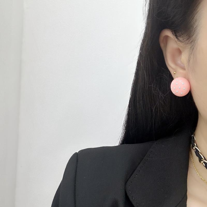 Orecchini a Bottone Circolari in Acrilico Colorato da Donna Moda Dolce Fantasia Pois per Ragazze Appuntamenti Viaggio Indossare Gioielli