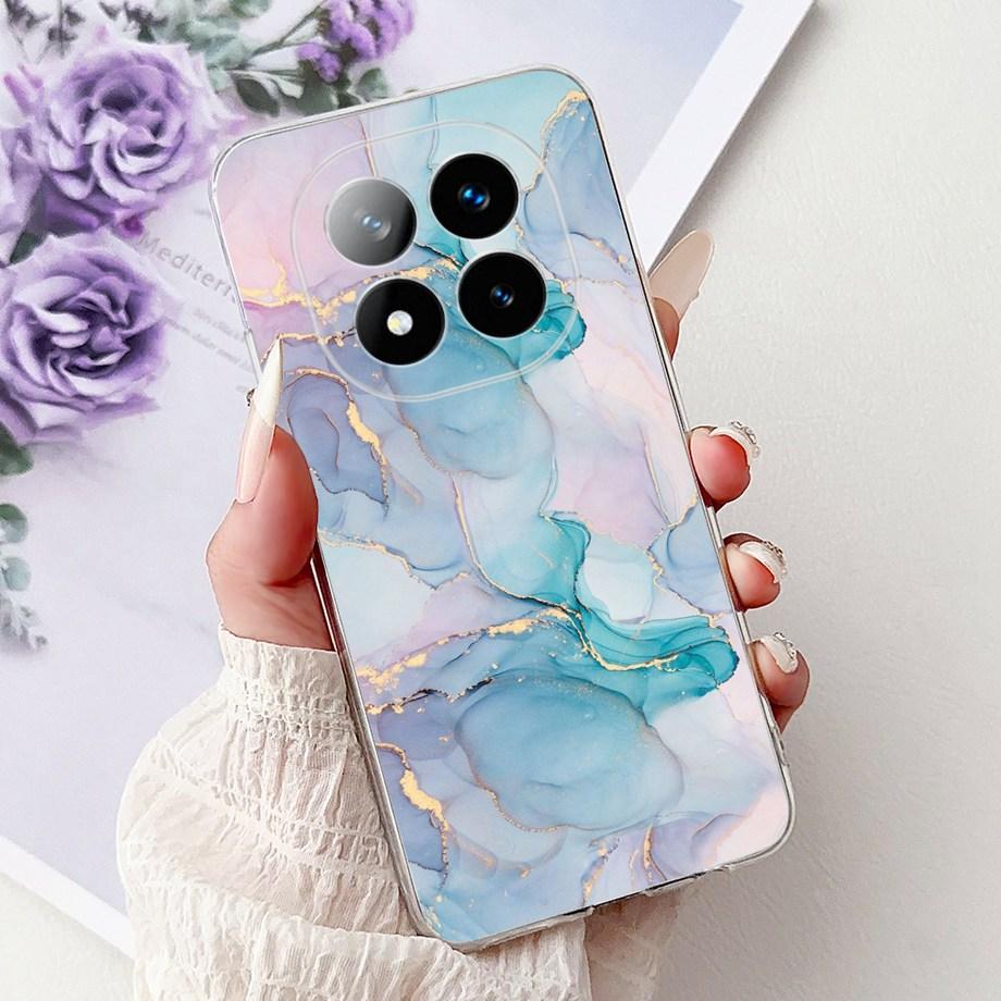 Soft Liquid Silicone Back Cover For Xiaomi Redmi Note 14 Pro Plus Phone Case Marble Gothic Style Bumper For Redmi Note 14 4G 5G