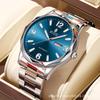 RUIGE Men's Automatic Stainless Steel Watch with Double Calendar & Luminous Display - Waterproof