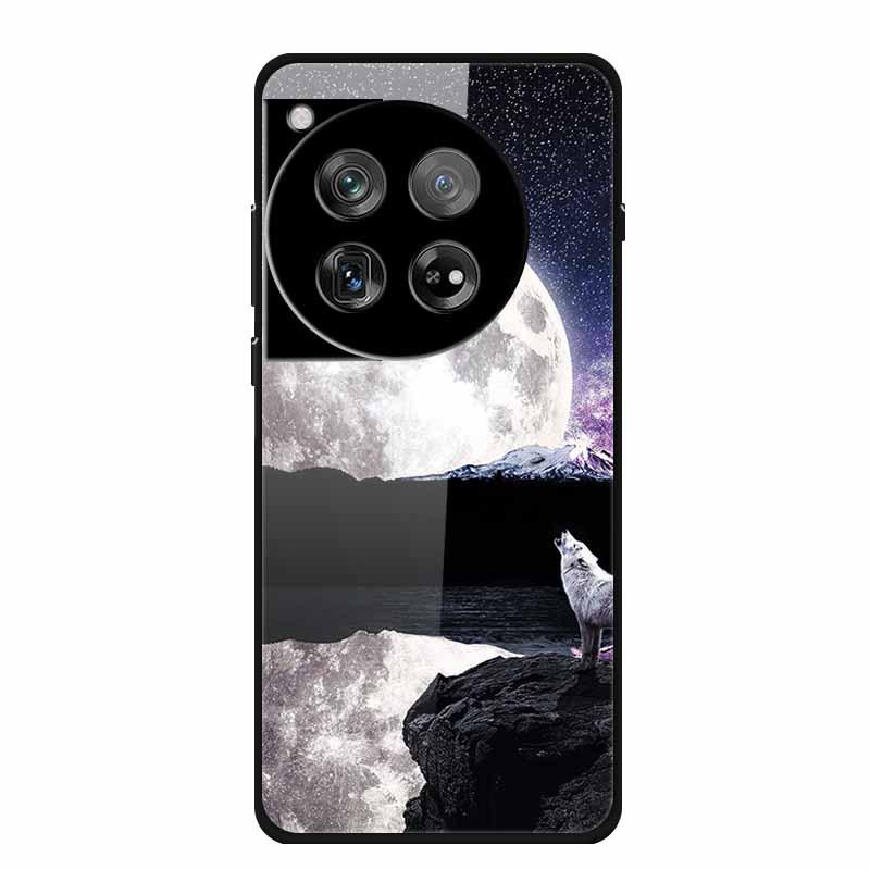OnePlus 12 Case Tempered Glass Customized Colorful Golden Fruit Design