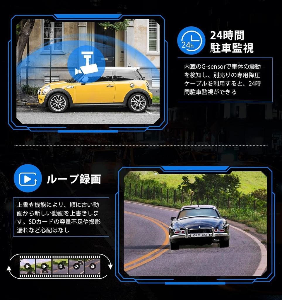 LAMONKE Dash Cam with Integrated Front and Rear Night Parking Motion Impact Loop 32GB Card Included Cameras Front and Cameras, 4K+1080P, WiFi/GPS,