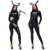 Gothic Witch Vampire Costume Women Dark Fantasy Halloween Outfit With Horns Axe Accessory