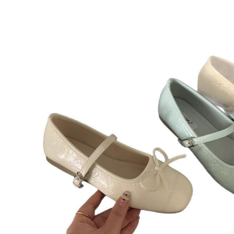 Gentle Bow French Shallow Mouth Mary Jane Shoes Wear New Autumn One-word Buckle Casual Shoes