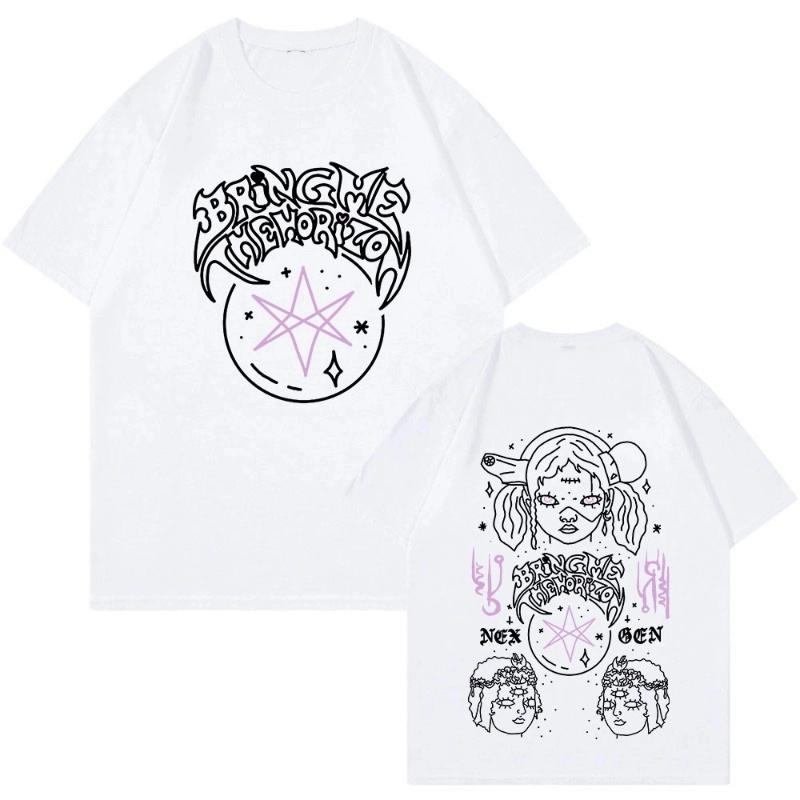 Heavy Metal Rock Band Printed Short Sleeved T-shirt Womne Kawaii Fashion Streetwear Y2K Hip Hop O-Neck Short Sleeve Tops T-shirt