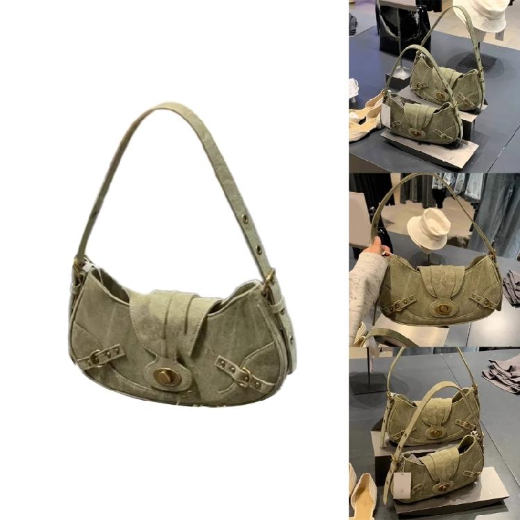 Women PU Shoulder Bag ll-matching Tote Bag Saddle Bag Korean Style Underarm Bag