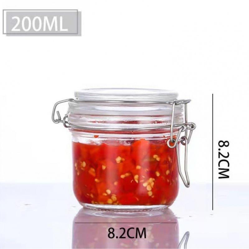Glass Storage and Pickling Jar with Buckle Seal for Wine, Tea, Honey, and Jam