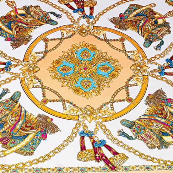 Scarf Comfortable Square Shape Satin Carriage Chain Scarves Shawl for Daily Life