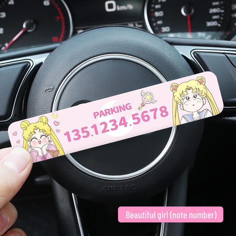 "Creative Cartoon Car Temporary Parking Phone Number Plate"