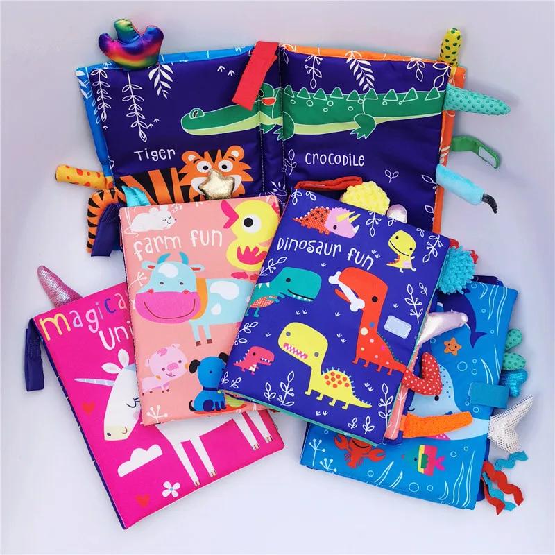 New Baby Rattles Mobiles Toy Soft Animal Cloth Book Newborn Stroller Hanging Bebe Early Learning Educate Baby Toys Kids Gifts