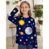 Spring and Autumn Round Neck 3D Printed Top Fashionable Casual Simple Comfortable Long Sleeved Children's Girl T-shirts
