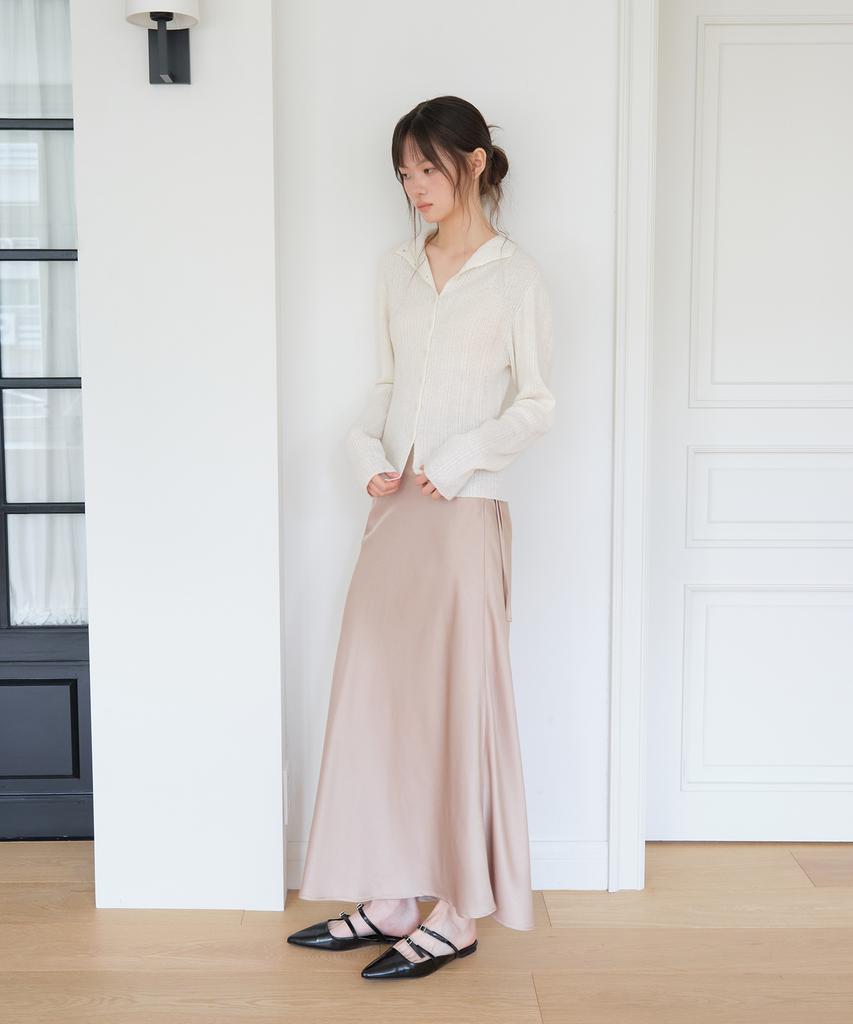 YUPPE Satin Long Skirt_Beige
