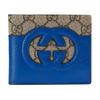 Canvas Leather Wallet Men's Blue / Ebony (Unisex) Wallets 701420 K9GSG 9972