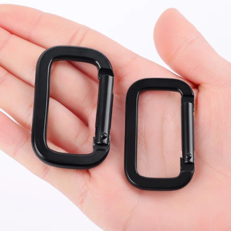 Carabiner Buckle Square-Ring Spring Carabiner Snap Hook Clip Keychain Outdoor Backpack Pendant Buckle Camping Outdoor Tools